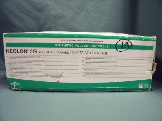 BOX OF 50 NEOLON 2G SURGICAL GLOVES EXPIRE 2018