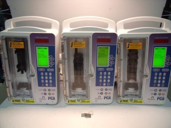 3 - HOSPIRA CUSTOM DWL-AG132 LIFECARE PCA PUMPS W/ ONE KEY