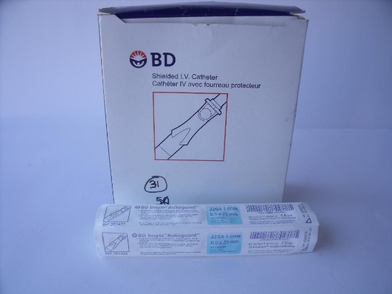 BD 381423 BOX OF 64 SHIELDED IV CATHETERS!