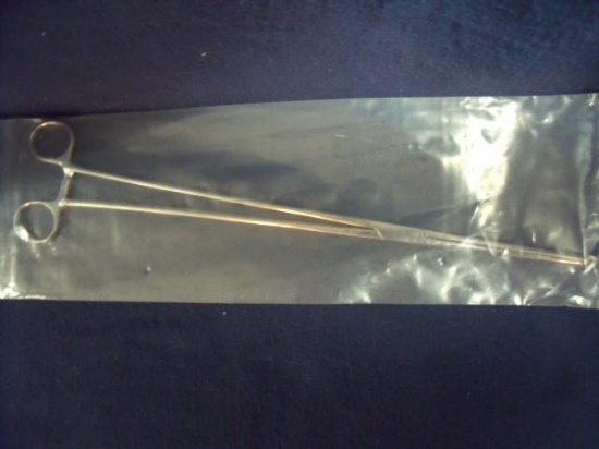 INTEGRA/JARIT 135-267 PEAN FORCEPS, CURVED, 87.5MM JAW HORIZONTAL SERRATIONS, 13-3/4" (352MM)