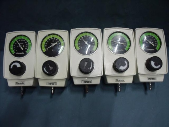 LOT OF 5 UNTESTED THORACIC SUCTION REGULATORS