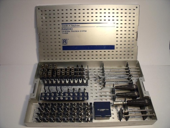 SMITH & NEPHEW RICHARDS 10-3529RANCHO EXTERNAL FIXATION SYSTEM STERILIZATION CASE, !