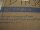 BOX OF 8 DYNJP4119 FEMORAL ANGIOGRAPHY DRAPES EXTRA LONG W/ POUCHES