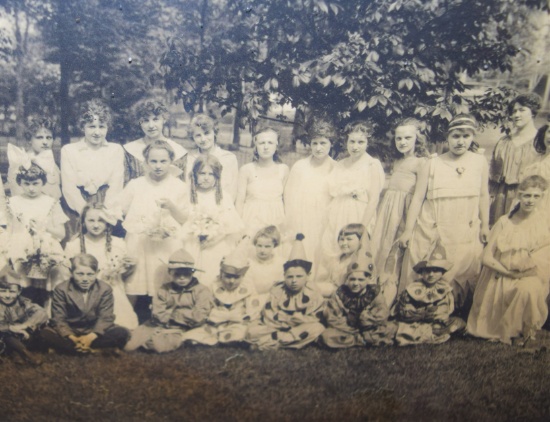 Early photograph with kids in costumes