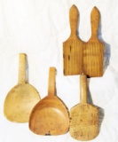 Group of 1800's Butter Paddles & Scotch Hands
