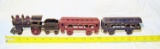 Early Cast Iron 3 pc. Toy Train set