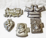 Group lot of 5 1800's Ice Cream Molds