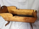 1800's Dove-tailed Tiger Maple Cradle
