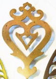 Early Brass Footed Heart Trivet