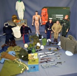 Large Vintage 1964 lot of GI Joes, Weapons, Access, Clothing