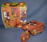 Vintage GI Joe Motorcycle w/ sidecar & Doll Case