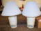 Pair of decorated stoneware lamps