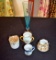 Lot with hand painted toothpicks & champagne glass with Nubian