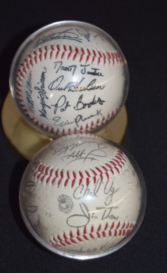 Cleveland Indians autographed team balls