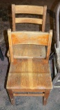 2 child's oak chairs