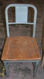 Metal chair w/ wood seat
