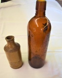 Duffy Malt Whiskey Bottle & J. Bourne stoneware ink bottle