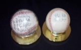 2 autographed Cleveland Indians balls