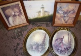 Group of framed prints