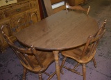 Drop-leaf kitchen table w/ 2 chairs & leaves