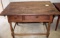 Early Poplar Country Work Table w/ 2 Drawers