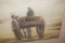 Lg. Framed man in wagon watercolor painting