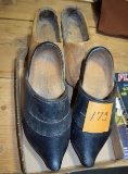 2 pair of old wooden shoes