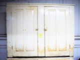 Old white painted cupboard section