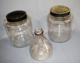 2 apothecary jars & glass fly trap