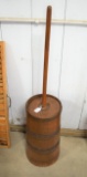 Old wooden churn with dasher