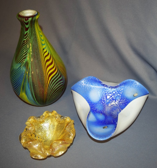 Contemporary Art Glass Vase & Miscellaneous