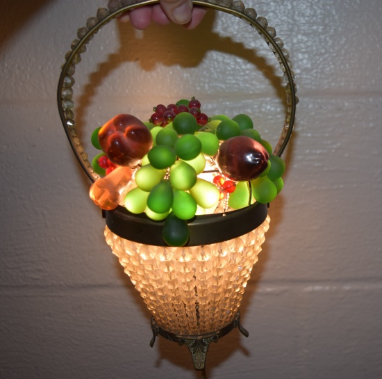 Vintage Glass Fruit Lamp