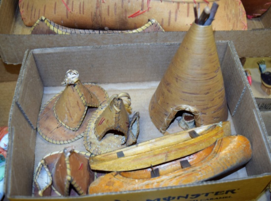 Vintage Souvenir Birch Bark Tepees, etc