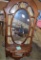 Large Wooden framed mirror w/ slag glass