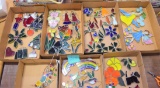 Large lot of window stained glass items