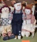 Raggedy Ann/Andy cloth dolls/bench