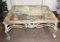 Beautiful glass top coffee table w/ metal base PICK UP ONLY