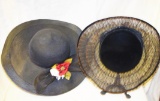2 vintage hats & stands