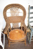 Old wicker rocker