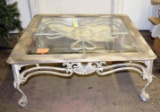 Beautiful glass top coffee table w/ metal base PICK UP ONLY