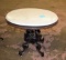 Oval Victorian Marble Top Lamp Table