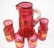 Victorian Cranberry Water Set with Gold Gilt Decoration