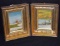 Pair of Shadow Box Frames w/ Miniature Paintings (8