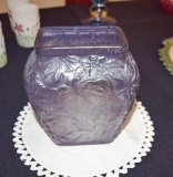 Consolidated Glass Lavender Vase w/ Bird Motif (6.5