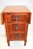 Period New England 3 Drawer Drop-leaf Side Table