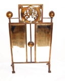 Early 1900's Art Nouveau Mirrored Brass Fire Screen