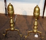 19th Century Brass Andirons