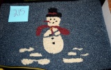 Miniature Snowman Hooked Rug (12