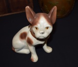Unusual 1940's Coventryware Dog w/ Leather Collar & Glass eyes