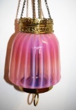 19th Century Cranberry Opalescent Hanging Lamp